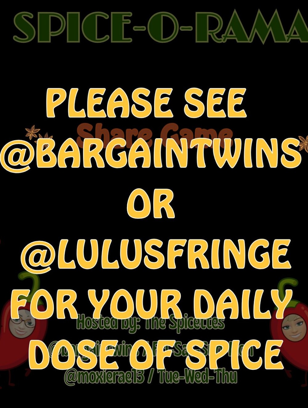 PLEASE SEE KATHLEEN OR LULU TO STAY SPICY 🌶️. ITS ALWAYS HOT IN THE SPICE AISLE